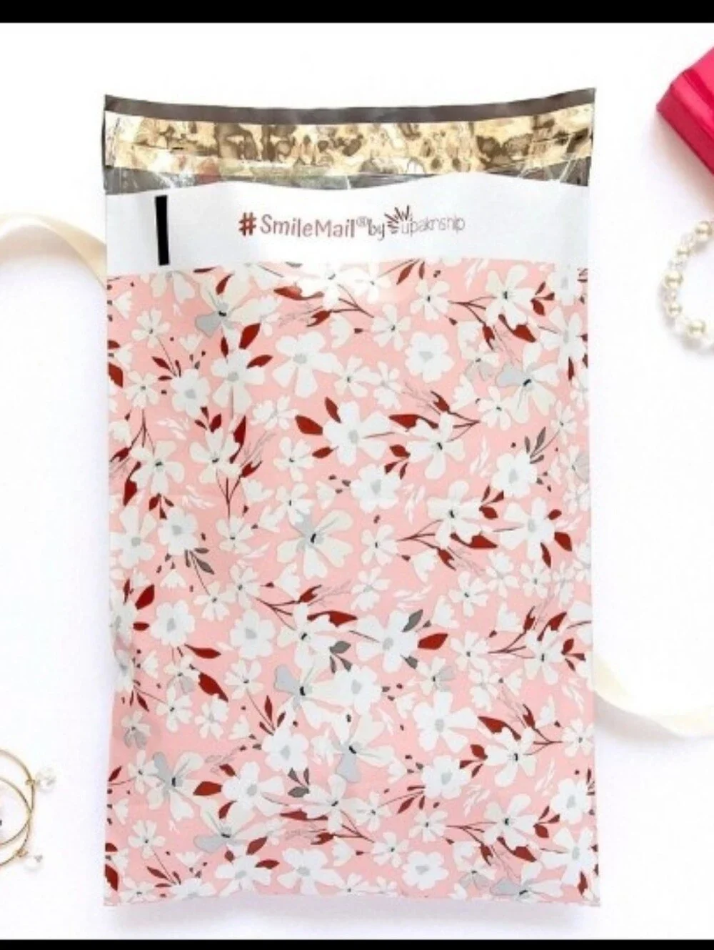 Polymailer Mylar Count 10 Floral Pink Supplies Poly Office